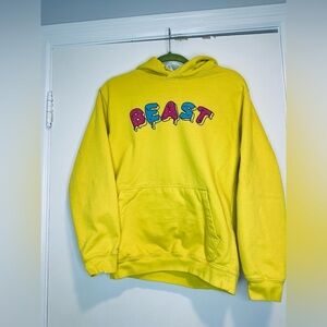 MrBeast SzS Frosted Beast Spellout Donut Bright Yellow Pink Panther Hoodie